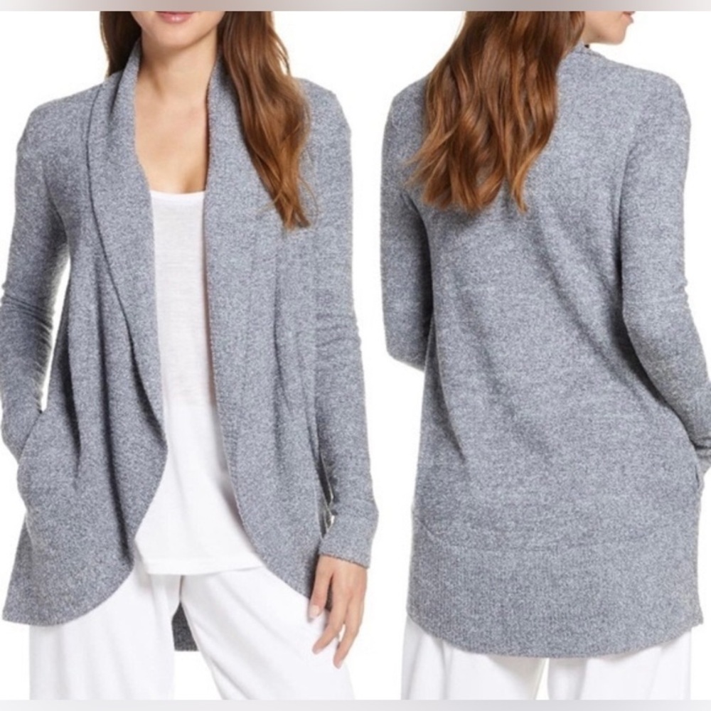 Barefoot Dreams CozyChic Lite® Circle Cardigan in Steel Blue